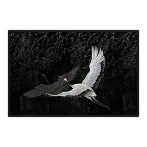 CRANE ΠΙΝΑΚΑΣ ΔΙΑΚΟΣΜΗΣΗΣ 123x83x5cm ΚΑΜΒΑΣ ΜΑΥΡΟ ΓΚΡΙ ΞΥΛΟ ΛΕΥΚΟ