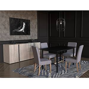 CRANE ΠΙΝΑΚΑΣ ΔΙΑΚΟΣΜΗΣΗΣ 123x83x5cm ΚΑΜΒΑΣ ΜΑΥΡΟ ΓΚΡΙ ΞΥΛΟ ΛΕΥΚΟ