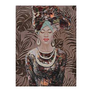 JUNGLE LADY ΠΙΝΑΚΑΣ ΔΙΑΚΟΣΜΗΣΗΣ 76x100x4cm ΚΑΜΒΑΣ ΠΟΛΥΧΡΩΜΟ ΞΥΛΟ