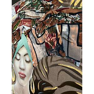 JUNGLE LADY ΠΙΝΑΚΑΣ ΔΙΑΚΟΣΜΗΣΗΣ 76x100x4cm ΚΑΜΒΑΣ ΠΟΛΥΧΡΩΜΟ ΞΥΛΟ