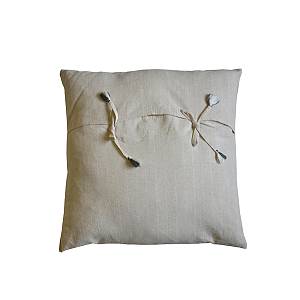 AMMOS 5 ΔΙΑΚΟΣΜΗΤΙΚΟ ΜΑΞΙΛΑΡΙ 60x60cm ΥΦΑΣΜΑ ΜΠΕΖ ΒΑΜΒΑΚΙ