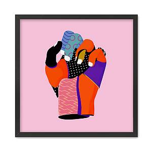 JACINTO ΠΙΝΑΚΑΣ 50x50x2cm MDF ΠΟΛΥΧΡΩΜΟ ΧΑΡΤΙ ΜΑΥΡΟ