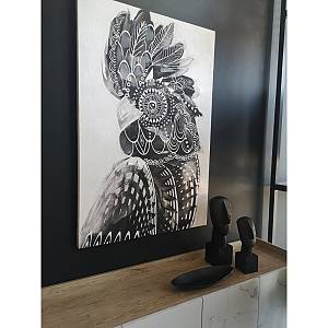 BLACK MAJOR ΠΙΝΑΚΑΣ ΔΙΑΚΟΣΜΗΣΗΣ 80x120x4cm ΚΑΜΒΑΣ ΛΕΥΚΟ ΜΑΥΡΟ ΞΥΛΟ