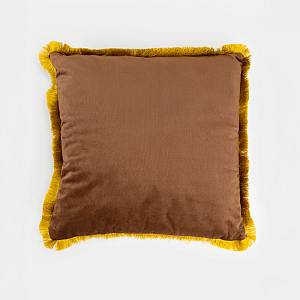 TERRICIO ΔΙΑΚΟΣΜΗΤΙΚΟ ΜΑΞΙΛΑΡΙ 45x45cm ΒΕΛΟΥΔΟ ΚΑΦΕ ΧΡΥΣΟ