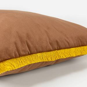 TERRICIO ΔΙΑΚΟΣΜΗΤΙΚΟ ΜΑΞΙΛΑΡΙ 45x45cm ΒΕΛΟΥΔΟ ΚΑΦΕ ΧΡΥΣΟ