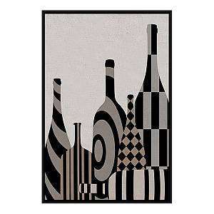 ART BOTTLES ΠΙΝΑΚΑΣ ΔΙΑΚΟΣΜΗΣΗΣ 83x123x4cm ΚΑΜΒΑΣ ΠΟΛΥΧΡΩΜΟ ΞΥΛΟ ΜΑΥΡΟ