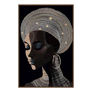 BLACK SOUL ΠΙΝΑΚΑΣ ΔΙΑΚΟΣΜΗΣΗΣ 83x123x4cm ΚΑΜΒΑΣ ΜΑΥΡΟ ΞΥΛΟ ΚΑΦΕ