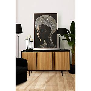 BLACK SOUL ΠΙΝΑΚΑΣ ΔΙΑΚΟΣΜΗΣΗΣ 83x123x4cm ΚΑΜΒΑΣ ΜΑΥΡΟ ΞΥΛΟ ΚΑΦΕ