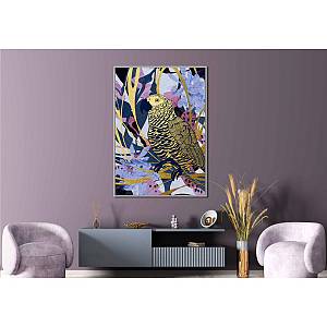 TROPICAL PARROT ΠΙΝΑΚΑΣ ΔΙΑΚΟΣΜΗΣΗΣ 83x123x4cm ΚΑΜΒΑΣ ΠΟΛΥΧΡΩΜΟ ΞΥΛΟ ΦΥΣΙΚΟ