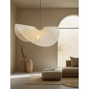 LOTUS ΦΩΤΙΣΤΙΚΟ ΟΡΟΦΗΣ 81x46x32cm ΜΕΤΑΛΛΟ ΦΥΣΙΚΟ RATTAN