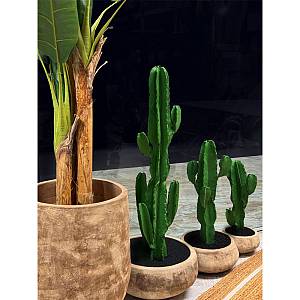 CANDELABRA CACTUS ΦΥΤΟ ΤΕΧΝΗΤΟ ΣΕ ΓΛΑΣΤΡΑ 70cm PU ΠΡΑΣΙΝΟ