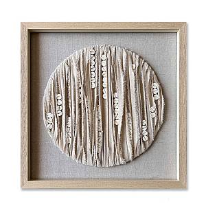 PURE NATURE ΠΙΝΑΚΑΣ ΔΙΑΚΟΣΜΗΣΗΣ 60x60x4cm ΥΦΑΣΜΑ ΜΠΕΖ ΓΥΑΛΙ ΦΥΣΙΚΟ