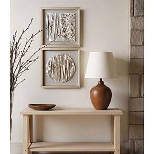 PURE NATURE ΠΙΝΑΚΑΣ ΔΙΑΚΟΣΜΗΣΗΣ 60x60x4cm ΥΦΑΣΜΑ ΜΠΕΖ ΓΥΑΛΙ ΦΥΣΙΚΟ