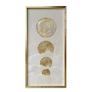 PURE BLISS ΠΙΝΑΚΑΣ ΔΙΑΚΟΣΜΗΣΗΣ 50x100x3cm ΧΑΡΤΙ ΧΡΥΣΟ ΛΕΥΚΟ ΓΥΑΛΙ ΧΡΥΣΟ