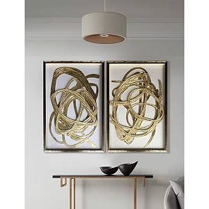 WILD SOUL ΠΙΝΑΚΑΣ ΔΙΑΚΟΣΜΗΣΗΣ 60x90x4cm MDF ΧΡΥΣΟ ΛΕΥΚΟ ΓΥΑΛΙ ΧΡΥΣΟ