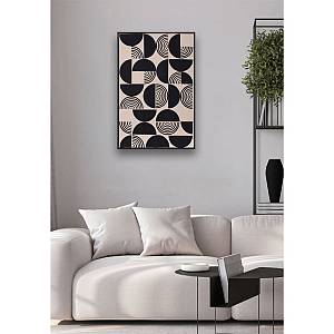 POSITIVE VIBES ΠΙΝΑΚΑΣ ΔΙΑΚΟΣΜΗΣΗΣ 60x90x4cm ΛΙΝΟ ΛΕΥΚΟ ΜΑΥΡΟ ΞΥΛΟ ΜΑΥΡΟ