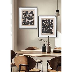 DO MORE ΠΙΝΑΚΑΣ ΔΙΑΚΟΣΜΗΣΗΣ 50x60x4cm ΓΥΑΛΙ ΛΕΥΚΟ ΜΑΥΡΟ ΞΥΛΟ ΜΑΥΡΟ