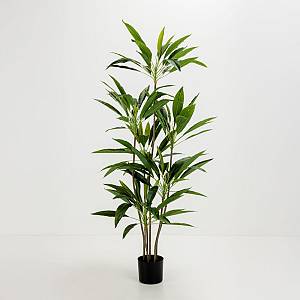 VELVET TREE ΔΕΝΤΡΟ ΤΕΧΝΗΤΟ ΣΕ ΓΛΑΣΤΡΑ 140cm PVC ΠΡΑΣΙΝΟ ΜΑΥΡΟ ΤΣΙΜΕΝΤΟ