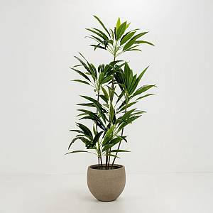 VELVET TREE ΔΕΝΤΡΟ ΤΕΧΝΗΤΟ ΣΕ ΓΛΑΣΤΡΑ 140cm PVC ΠΡΑΣΙΝΟ ΜΑΥΡΟ ΤΣΙΜΕΝΤΟ