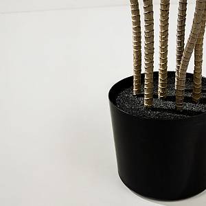 VELVET TREE ΔΕΝΤΡΟ ΤΕΧΝΗΤΟ ΣΕ ΓΛΑΣΤΡΑ 140cm PVC ΠΡΑΣΙΝΟ ΜΑΥΡΟ ΤΣΙΜΕΝΤΟ