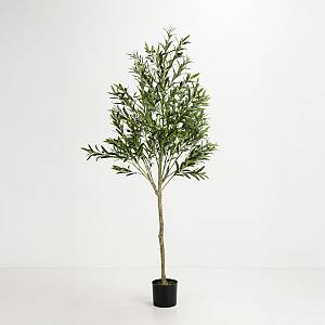 OLIVE TREE ΔΕΝΤΡΟ ΤΕΧΝΗΤΟ ΣΕ ΓΛΑΣΤΡΑ 180cm ΥΦΑΣΜΑ ΠΡΑΣΙΝΟ PVC