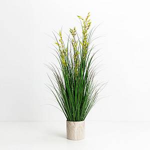 OAT GRASS ΦΥΤΟ ΤΕΧΝΗΤΟ ΣΕ ΓΛΑΣΤΡΑ 120cm PVC ΠΡΑΣΙΝΟ