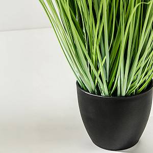 GRASS FLOWER ΦΥΤΟ ΤΕΧΝΗΤΟ ΣΕ ΓΛΑΣΤΡΑ 58cm PVC ΠΡΑΣΙΝΟ