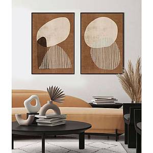 CONVEX ΠΙΝΑΚΑΣ ΔΙΑΚΟΣΜΗΣΗΣ 60x90x4cm ΚΑΜΒΑΣ TERRACOTTA ΜΠΕΖ MDF ΚΑΦΕ