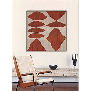 SHAYE TERRA ΠΙΝΑΚΑΣ ΔΙΑΚΟΣΜΗΣΗΣ 100x100x5cm ΚΑΜΒΑΣ ΜΠΕΖ ΚΕΡΑΜΙΔΙ ΞΥΛΟ ΦΥΣΙΚΟ