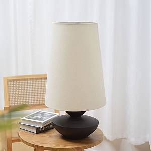 OMONDI ΦΩΤΙΣΤΙΚΟ ΕΠΙΤΡΑΠΕΖΙΟ 35x35x66cm RESIN ΜΑΥΡΟ ΛΙΝΟ ΜΠΕΖ