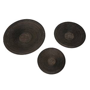 POMPEI ΔΙΑΚΟΣΜΗΤΙΚΟ ΤΟΙΧΟΥ SET 3ΤΜΧ 60x60x9cm ΞΥΛΟ ΚΑΦΕ BAMBOO