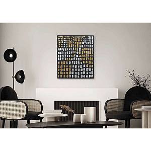 PIC ΠΙΝΑΚΑΣ ΔΙΑΚΟΣΜΗΣΗΣ 77x92x2cm ΜΕΤΑΛΛΟ ΜΑΥΡΟ ΧΡΥΣΟ MDF ΛΕΥΚΟ