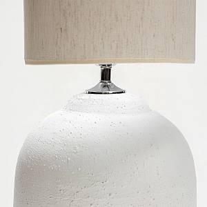 SANTORINI ΦΩΤΙΣΤΙΚΟ ΕΠΙΤΡΑΠΕΖΙΟ 30x30x60cm ΚΕΡΑΜΙΚΟ ΛΕΥΚΟ ΛΙΝΟ ΜΠΕΖ