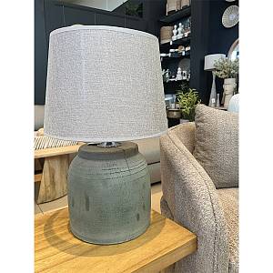 LINDOS ΦΩΤΙΣΤΙΚΟ ΕΠΙΤΡΑΠΕΖΙΟ 24x24x54cm ΚΕΡΑΜΙΚΟ ΜΕΝΤΑ ΓΚΡΙ ΛΙΝΟ ΜΠΕΖ