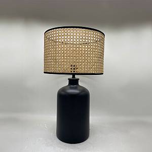 VEGUR ΦΩΤΙΣΤΙΚΟ ΕΠΙΤΡΑΠΕΖΙΟ 22x22x66cm ΚΕΡΑΜΙΚΟ ΜΑΥΡΟ PVC ΦΥΣΙΚΟ