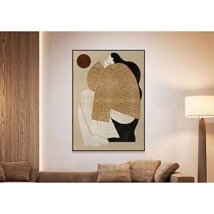 AMIT A ΠΙΝΑΚΑΣ ΔΙΑΚΟΣΜΗΤΙΚΟΣ ΜΕ ΚΟΡΝΙΖΑ 80x120x4.3cm ΚΑΜΒΑΣ ΜΠΕΖ ΛΕΥΚΟ ΜΑΥΡΟ PS