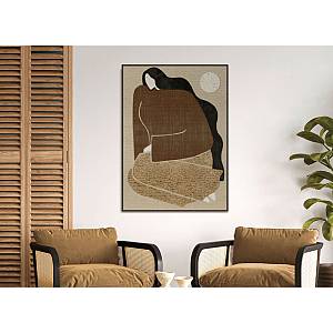 AMIT B ΠΙΝΑΚΑΣ ΔΙΑΚΟΣΜΗΤΙΚΟΣ ΜΕ ΚΟΡΝΙΖΑ 80x120x4.3cm ΚΑΜΒΑΣ ΜΠΕΖ ΚΑΦΕ ΜΑΥΡΟ PS