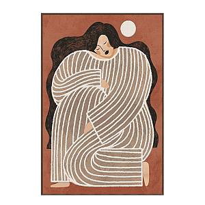 ABBI A ΠΙΝΑΚΑΣ ΔΙΑΚΟΣΜΗΤΙΚΟΣ ΜΕ ΚΟΡΝΙΖΑ 80x120x4.3cm ΚΑΜΒΑΣ TERRACOTTA ΜΠΕΖ ΚΑΦΕ PS