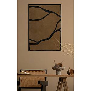 EAVAN ΠΙΝΑΚΑΣ ΔΙΑΚΟΣΜΗΤΙΚΟΣ ΜΕ ΚΟΡΝΙΖΑ 80x120x4.3cm ΚΑΜΒΑΣ ΚΑΦΕ ΜΑΥΡΟ PS