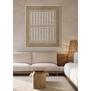 THE COLLECTIVE ΠΙΝΑΚΑΣ ΔΙΑΚΟΣΜΗΤΙΚΟΣ ΜΕ ΚΟΡΝΙΖΑ 80x120x4cm ΚΑΜΒΑΣ ΚΑΦΕ ΜΠΕΖ ΞΥΛΟ