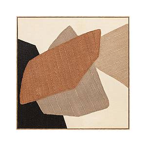 LA ROCCIA I ΠΙΝΑΚΑΣ ΔΙΑΚΟΣΜΗΤΙΚΟΣ ΜΕ ΚΟΡΝΙΖΑ 80x80x3.8cm ΚΑΜΒΑΣ ΚΑΦΕ BEIGE ΞΥΛΟ ΦΥΣΙΚΟ