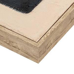 BLACK SEA ΠΙΝΑΚΑΣ ΔΙΑΚΟΣΜΗΤΙΚΟΣ ΜΕ ΚΟΡΝΙΖΑ 80x80x3.8cm ΚΑΜΒΑΣ BEIGE ΜΑΥΡΟ ΞΥΛΟ ΦΥΣΙΚΟ
