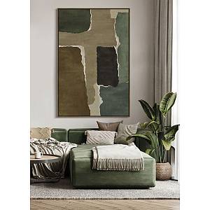 CROSS LINE ΠΙΝΑΚΑΣ ΔΙΑΚΟΣΜΗΤΙΚΟΣ ΜΕ ΚΟΡΝΙΖΑ 120x80x4cm ΚΑΜΒΑΣ ΚΑΦΕ ΠΟΛΥΧΡΩΜΟ ΞΥΛΟ ΦΥΣΙΚΟ