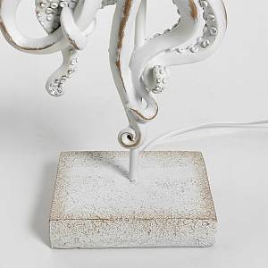 OCTOPUS ΦΩΤΙΣΤΙΚΟ ΕΠΙΤΡΑΠΕΖΙΟ 30x30x66cm POLYRESIN ΛΕΥΚΟ ΥΦΑΣΜΑ ΓΚΡΙ ΛΕΥΚΟ