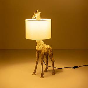 GIRAFFA ΦΩΤΙΣΤΙΚΟ ΕΠΙΤΡΑΠΕΖΙΟ 30x26x68cm POLYRESIN ΦΥΣΙΚΟ ΥΦΑΣΜΑ