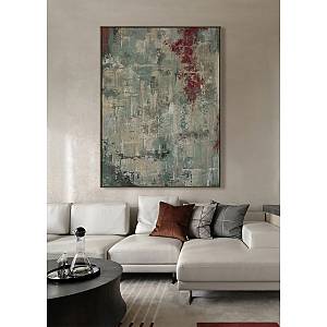 ASTRATTO ΠΙΝΑΚΑΣ ΔΙΑΚΟΣΜΗΤΙΚΟΣ ΜΕ ΚΟΡΝΙΖΑ 90x120x4cm ΚΑΜΒΑΣ ΠΟΛΥΧΡΩΜΟ ΞΥΛΟ ΦΥΣΙΚΟ