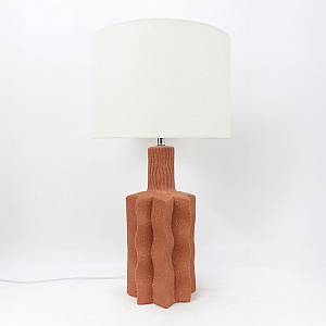 EGLI ΦΩΤΙΣΤΙΚΟ ΕΠΙΤΡΑΠΕΖΙΟ 32x32x56cm ΚΕΡΑΜΙΚΟ TERRACOTTA ΛΙΝΟ ΛΕΥΚΟ