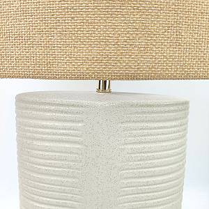 SELENE ΦΩΤΙΣΤΙΚΟ ΕΠΙΤΡΑΠΕΖΙΟ 40x20x59cm ΚΕΡΑΜΙΚΟ ΜΠΕΖ ΛΙΝΟ ΛΕΥΚΟ