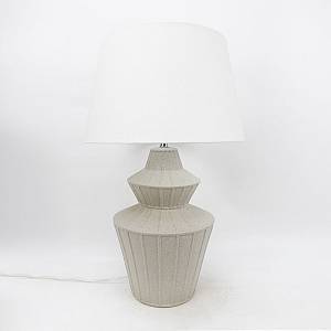 ELYSIA ΦΩΤΙΣΤΙΚΟ ΕΠΙΤΡΑΠΕΖΙΟ 35x35x58cm ΚΕΡΑΜΙΚΟ ΓΚΡΙ ΑΝΟΙΧΤΟ ΛΙΝΟ ΛΕΥΚΟ