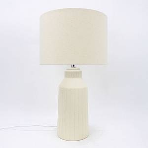 ONIA ΦΩΤΙΣΤΙΚΟ ΕΠΙΤΡΑΠΕΖΙΟ 30x30x53cm ΚΕΡΑΜΙΚΟ ΜΠΕΖ ΛΙΝΟ ΜΠΕΖ